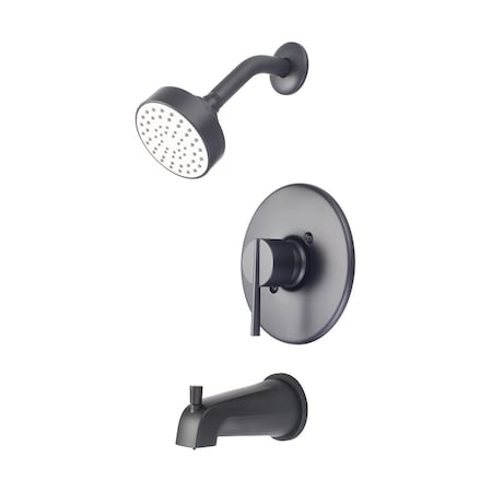 Olympia Faucets Single Handle Tub/Shower Trim Set, Wallmount, Matte Black T-2380-MB